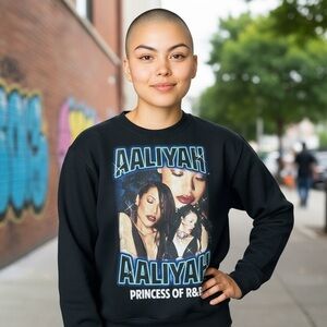 Black Aaliyah Graphic Sweatshirt